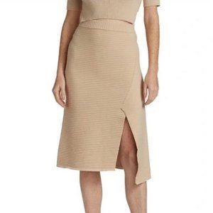 NAADAM Beige Ribbed Skirt With Slit